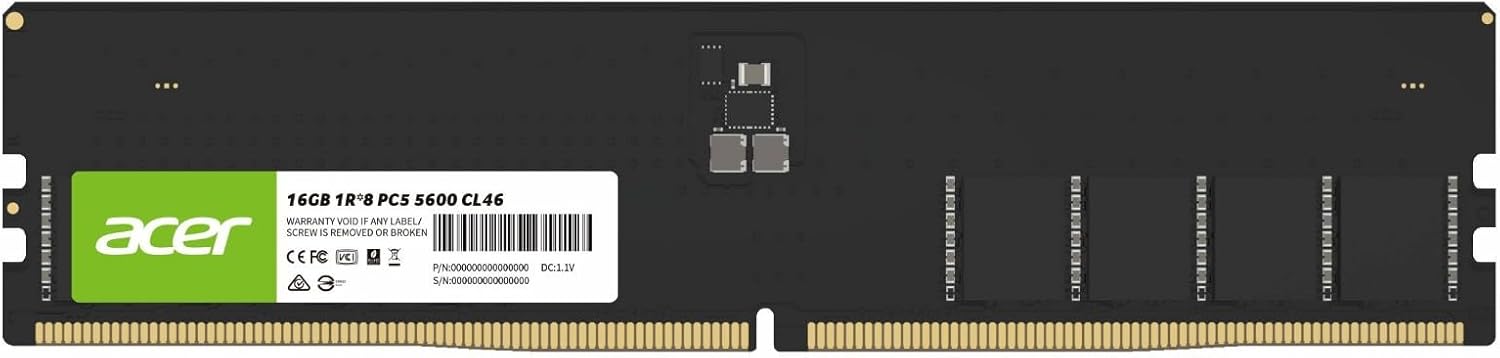 Acer 16GB UD200  DDR5 PC5-5600Mhz Ram for Desktop-BL.9BWWA.422 Acer 16GB UD200  DDR5 PC5-5600Mhz Ram for Desktop-BL.9BWWA.422